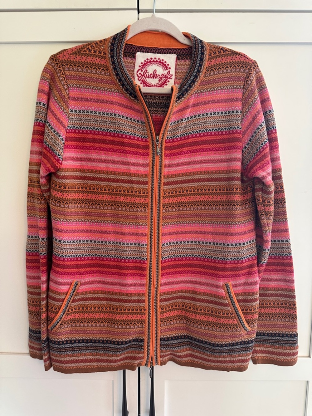 VINTAGE GERMAN KNIT ZIP CARDIGAN -COTTON